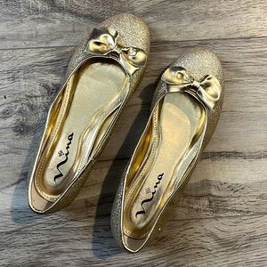 Nina girls gold glitter ballet flats